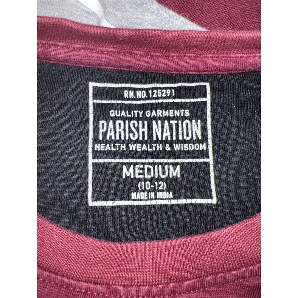Parish Nation Shirt Youth Medium Maroon Long Sleeve T Shirt - Picture 3 of 3